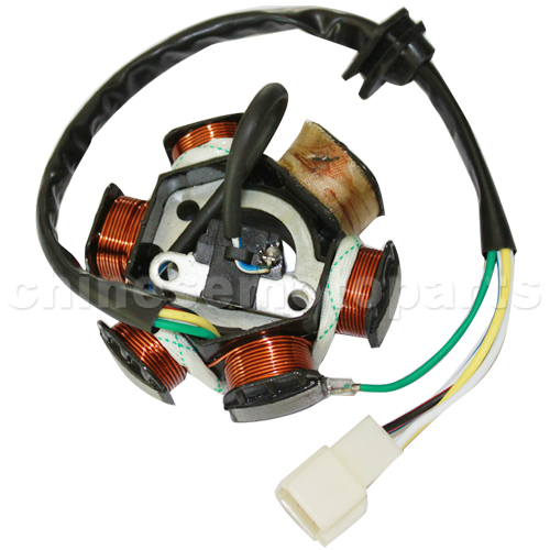 6-Coil Half-Wave Magneto Stator for 50cc-125cc Electrical & Kick Start ATV, Dirt Bike & Go Kart<br /><span class=\"smallText\">[K079-004]</span>